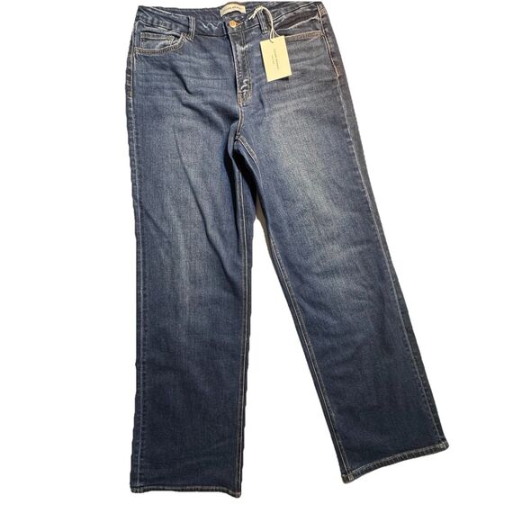 NWT Flying Monkey Arabella High Rise Wide Leg Jeans Size 32 Dark Wash - Picture 1 of 13